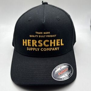 Herschel Supply Co Hat Cap Flex Fit Stretch Small/Medium Black New With Tags